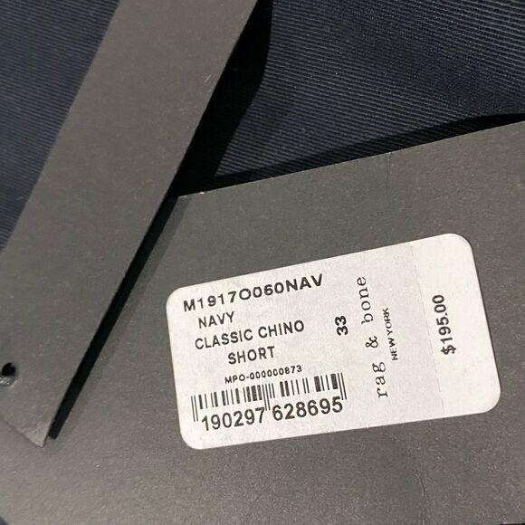 NWT Rag & Bone Dark Navy Blue Chino Shorts Size 33 - Picture 6 of 10